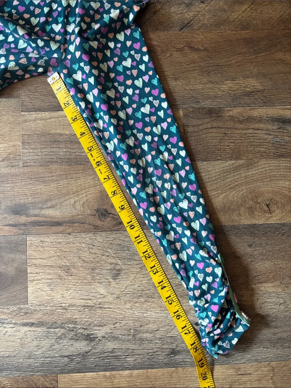 Matilda Jane Blue and Purple Heart Print Button Leggings size 6